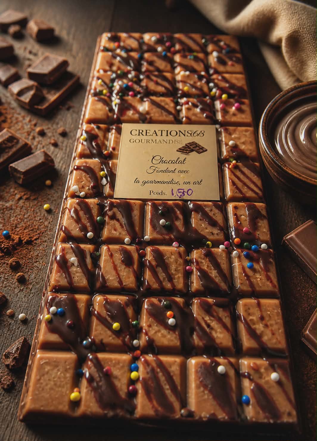 Barre fondante chocolat 170g
