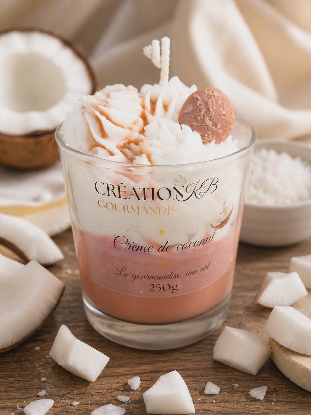 Bougie crème de coconut