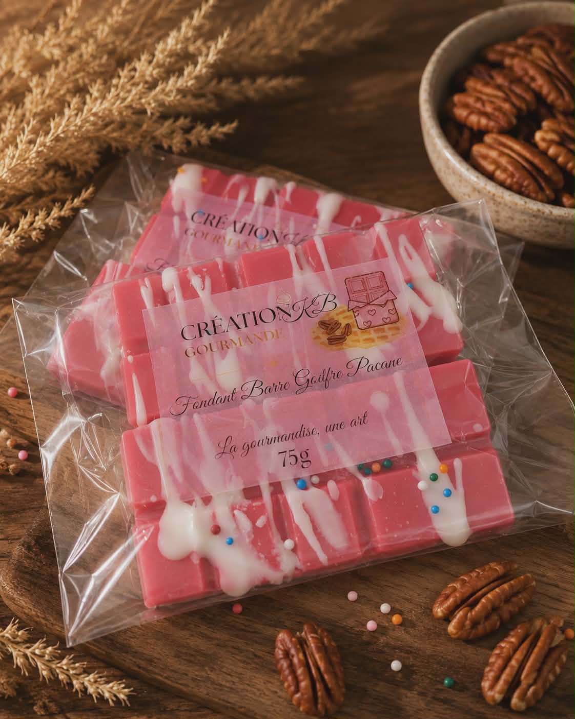 Fondant barre Gaufres Pacanes 75g