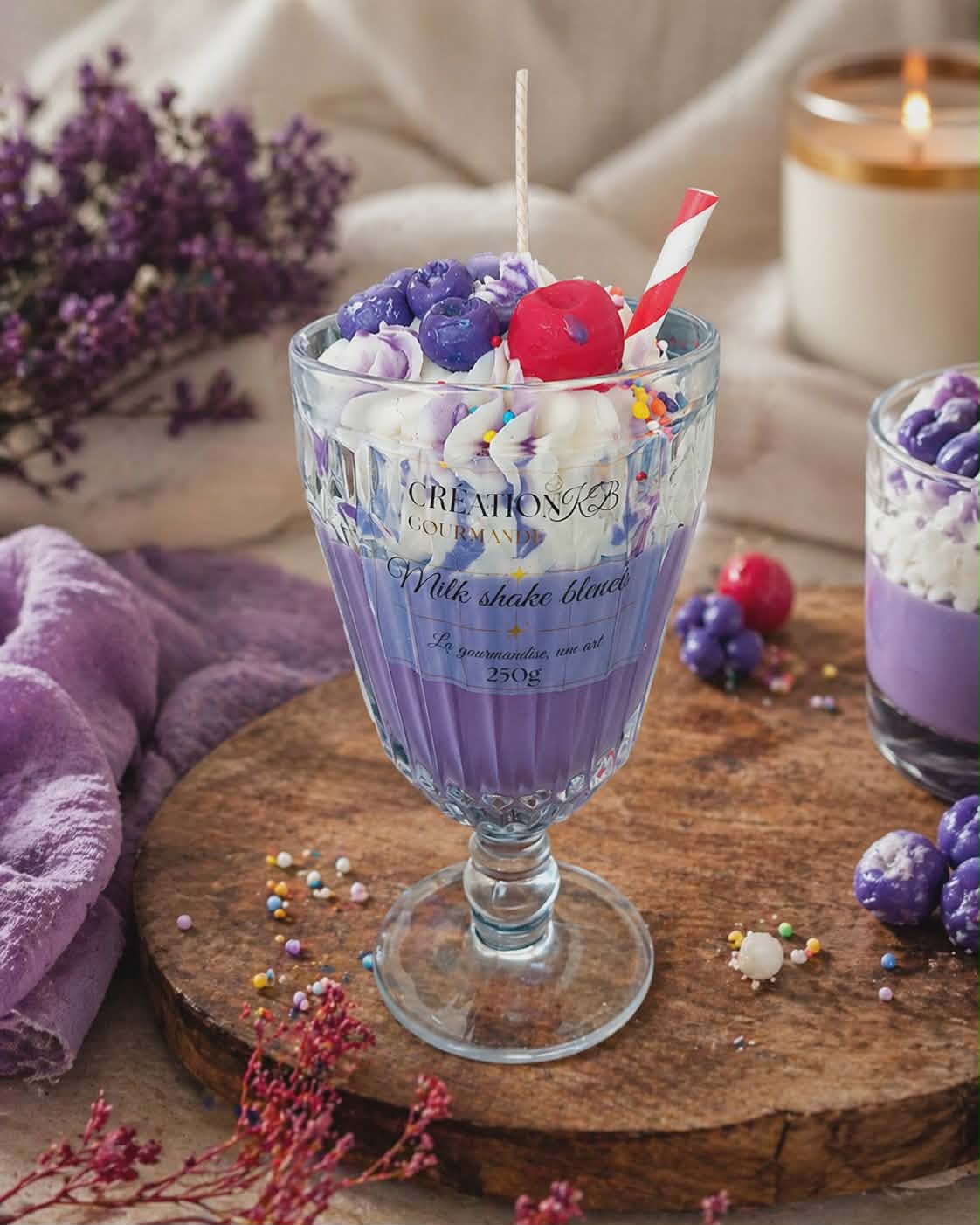 Bougie Milk shake bleuet