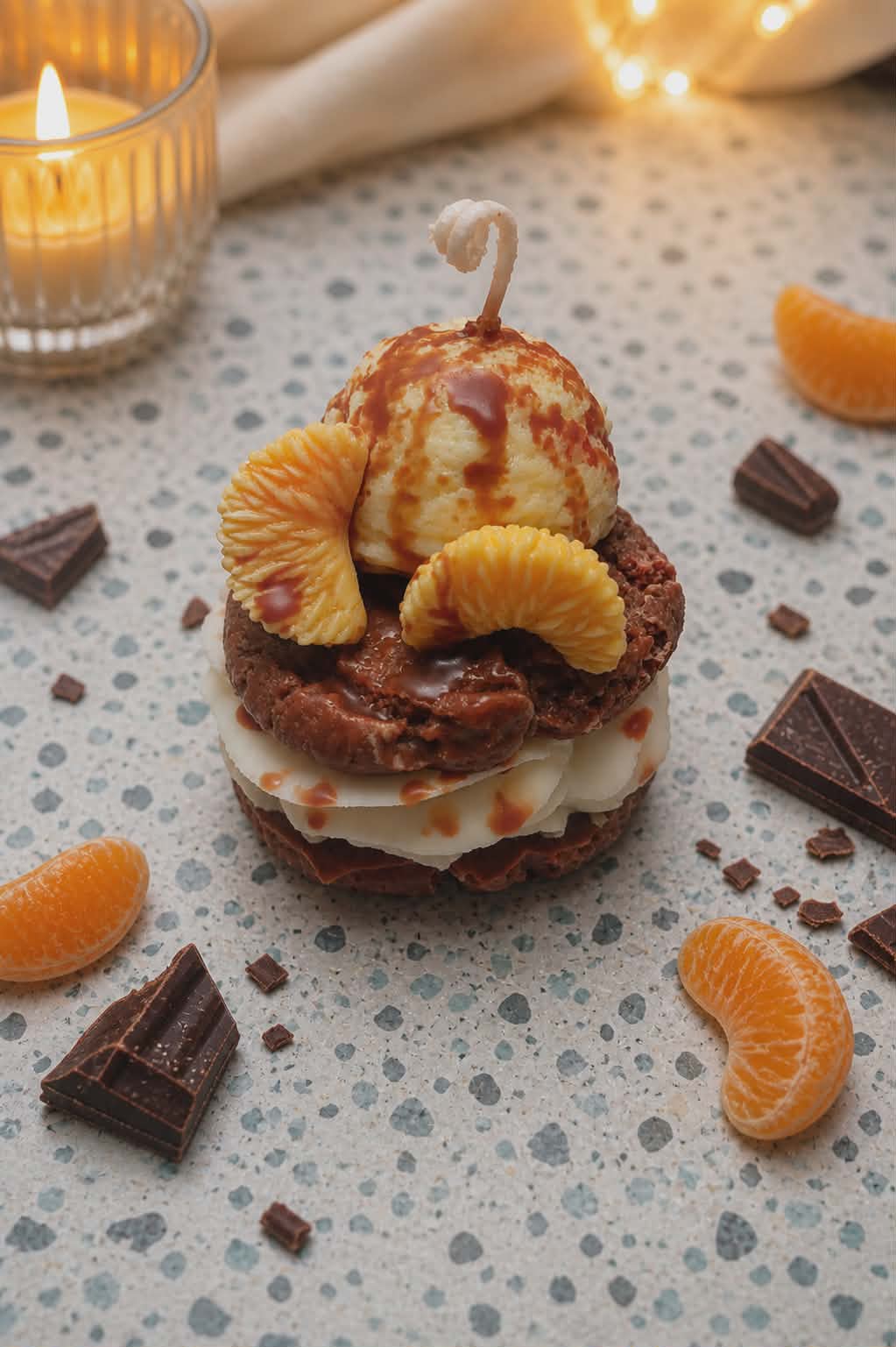 Bougie Gourmande chocolat & vanille (biscuit crème glacé)