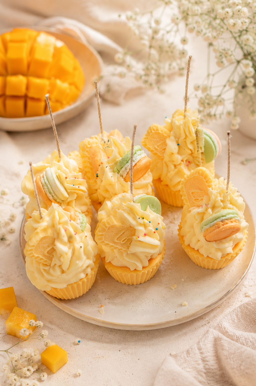 Bougie Gourmande cupcake mangue